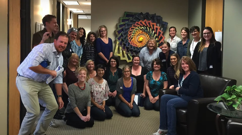 Michelle Mills with colleagues